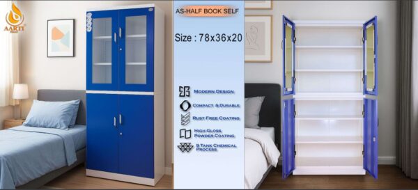 Aarti Steel Book Shelf AS-Half | Steel Storage Cabinet