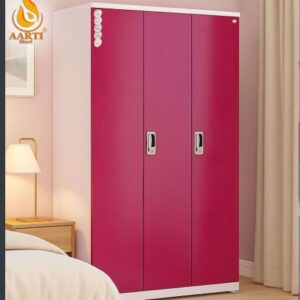 Aarti Steel Wardrobe AS-10 | Triple-Door Steel Almirah with Locker & Secret Lock